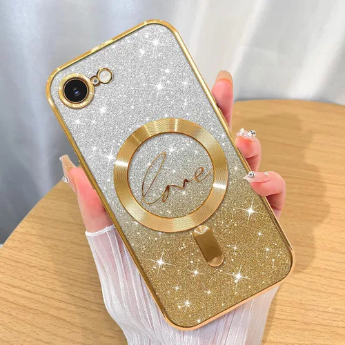 Miniatura 24 de ZIYE Funda Magnética Diseñada para iPhone 11 Funda con Purpurina Plateado de Lujo Corazón de Amor Compatible con MagSafe Funda Transparente