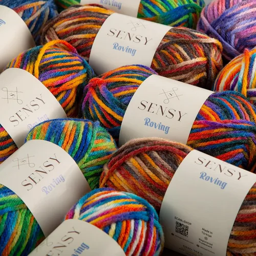 Miniatura 5 de Sensy Roving - Ovillo de lana multicolor, 3.5 onzas, 132 yardas, calibre 5, voluminoso (otoño)