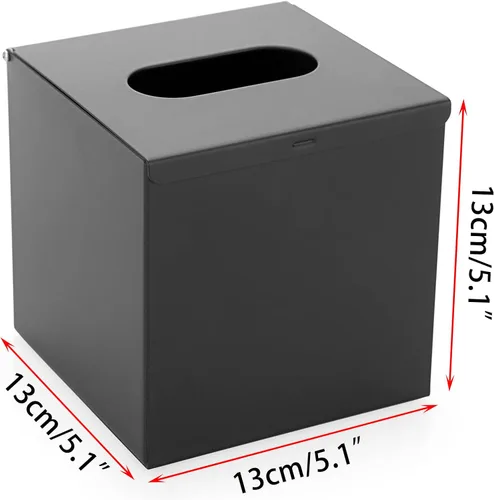 Miniatura 3 de Sumnacon Cubierta cuadrada para caja de pañuelos – Elegante cubo de acero inoxidable para caja de pañuelos, moderno soporte de papel facial de metal