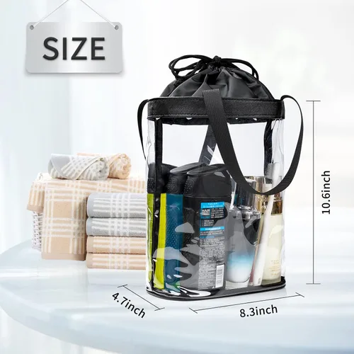 Miniatura 3 de Bolsas de maquillaje transparentes, bolsa de aseo aprobada por la TSA para viajes, bolsa de viaje transparente para artículos de tocador