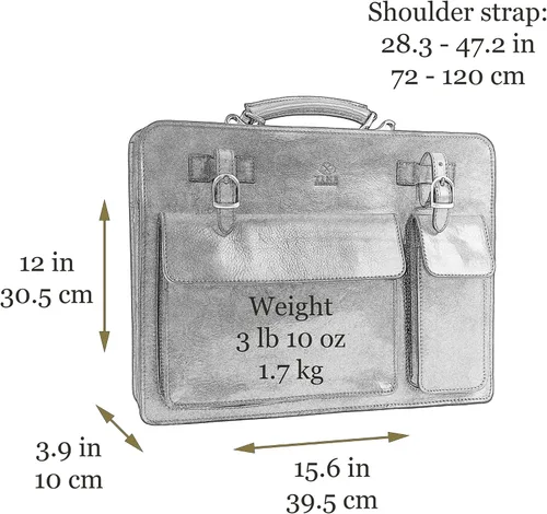 Miniatura 8 de Time Resistance Maletín de cuero - Bolso elegante para hombre - Maletín de negocios y vintage Made in Italy