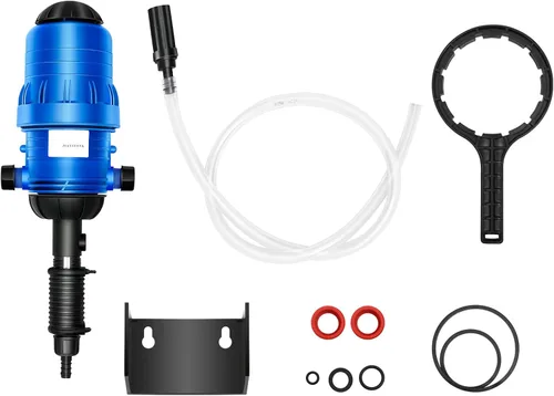 Bomba dosificadora ajustable del inyector del fertilizante, inyector líquido proporcional accionado por agua 20–2500 L/H, relación de 0.4–4%, 3/4"