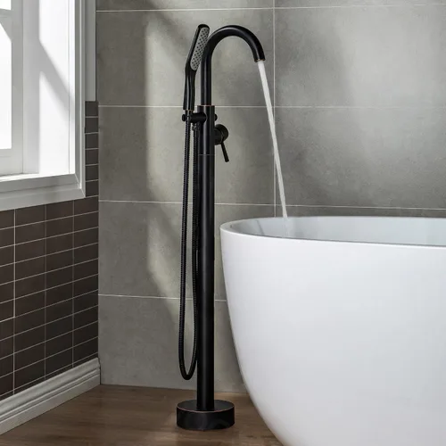 Miniatura 31 de WOODBRIDGE F0006 MBRD grifo, (L) 10 3/4" x (W) 6-1/4" x (H) 43-7/8, negro mate Mate negro