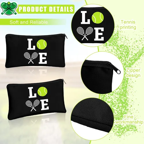 Miniatura 3 de Moukeren 12 piezas de bolsa de maquillaje de tenis, bolsa de cosméticos portátil de viaje, accesorios de aseo con cremalleras, regalos de tenis