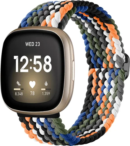 Miniatura 24 de Maledan Banda elástica trenzada compatible con Fitbit Sense/Versa 3/4 y Sense 2, correa elástica suave para reloj inteligente, accesorio