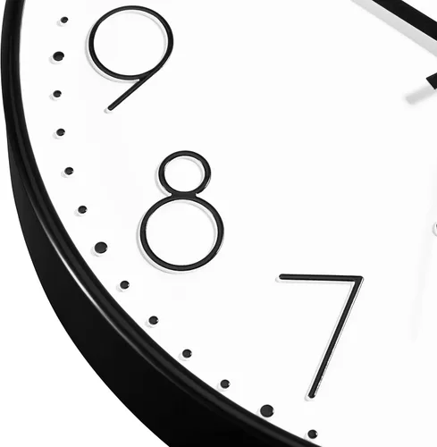 Miniatura 7 de Foxtop Reloj de pared negro de 12 pulgadas, silencioso, sin tictac, de cuarzo, funciona con pilas, reloj redondo fácil de leer para oficina, aula