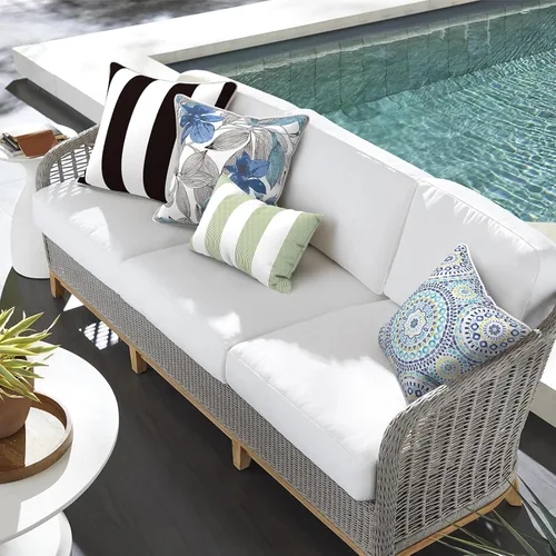 Miniatura 481 de Juego de 2 almohadas para exteriores de 16 x 16 pulgadas, repelentes al agua con interiores, para muebles de patio, hogar, jardín, geometría bohemia