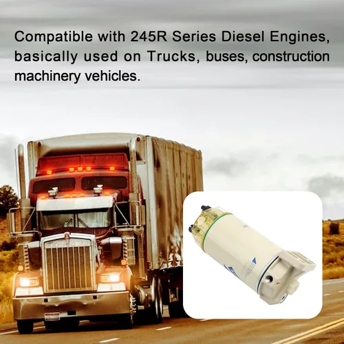 Miniatura 6 de Conjunto separador de agua con filtro de combustible R25T │Compatible con motores diesel de la serie 245R de 10 micrones con accesorios │Reemplaza#