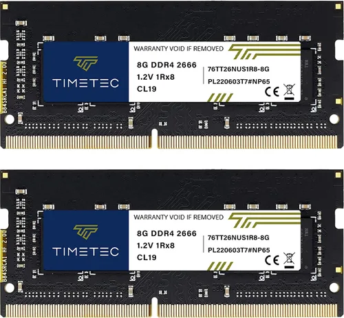 Timetec Hynix IC - Kit de 16 GB (2 x 8 GB) DDR4 SODIMM para Intel NUC KIT/Mini PC/HTPC/NUC Board 2666MHz PC4-21300 sin ECC sin búfer 1.2V CL19 Rango