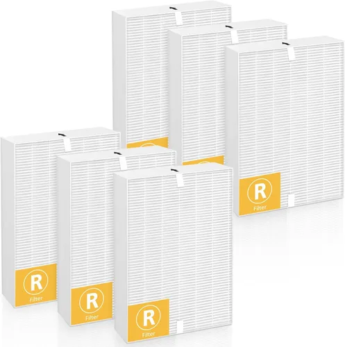 Filtro R de repuesto HPA300 compatible con purificador de aire Honeywell Serie HPA100/200/300 y 5000, paquete de 6 filtros Honeywell R (HRF-R3 y