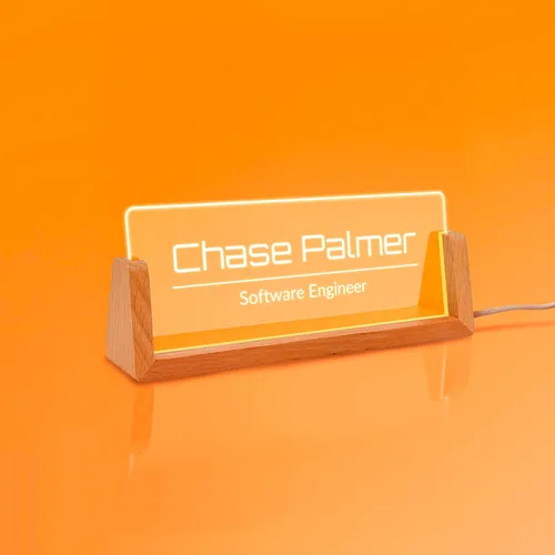 Miniatura 5 de Placa de nombre profesional de oficina, placa de nombre personalizada con soporte LED, placa de nombre personalizada de acrílico para decoración