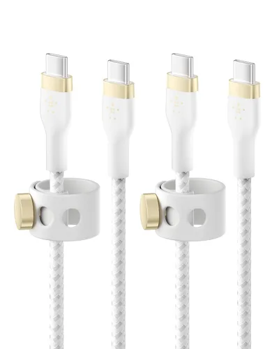 Miniatura 10 de Belkin BoostCharge Pro Flex Cable de Carga USB-C a USB-C Trenzado (2M/6.6 pies), Cable de Carga Rápida USB-IF para iPhone Serie 16, MacBook Pro