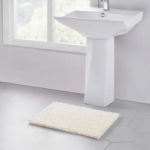 Miniatura 196 de Walensee Alfombra de baño antideslizante (24x17 pulgadas, rosa polvoriento) absorbente de agua, súper suave, lanuda de felpilla, lavable a máquina