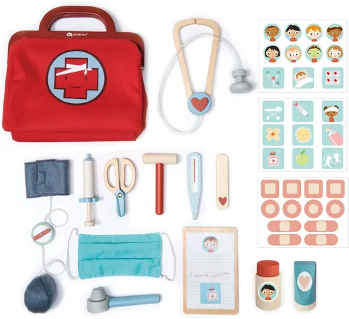 Miniatura 3 de Tender Leaf Toys - Bolsa de doctor - Kit médico de juguete de simulación de doctor - Promueve el juego de rol imaginario y creativo, ayuda a crear
