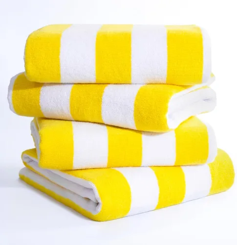 Miniatura 12 de American Soft Linen Cabana - Toallas de playa a rayas, 30 x 60 pulgadas, 4 piezas, toallas de piscina de gran tamaño, secado rápido, sin arena, Beige