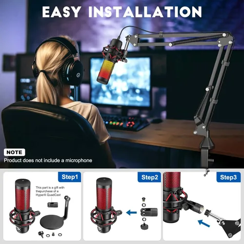 Miniatura 2 de Brazo de Micrófono, Aokeo AK-35 - Soporte de Micrófono de Escritorio; Soporte de Brazo de Tijera con Suspensión para Micrófono para Blue Yeti, Blue