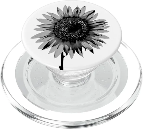 Miniatura 8 de Simple Flower - PopSockets de girasol blanco y negro intercambiable PopGrip