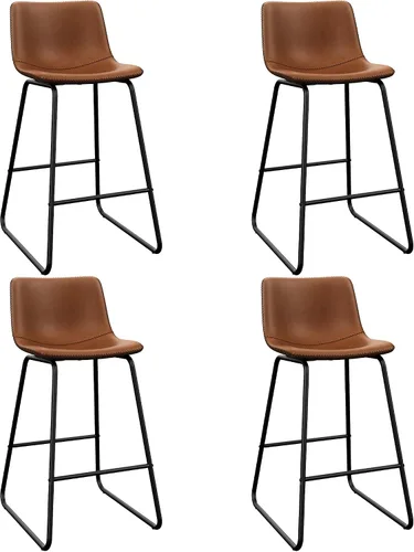 Miniatura 45 de YaFiti - Juego de 2 sillas de comedor de 18 pulgadas, sillas modernas tapizadas para comedor con cojines de piel sintética y patas de metal, silla