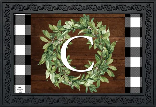Briarwood Lane Felpudo con monograma de corona con letra C