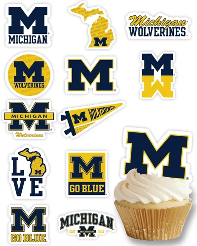 Miniatura 19 de Decoraciones para cupcakes de la Universidad de Alabama, suministros para fiestas de fútbol americano, cumpleaños, graduación (24 piezas)