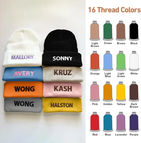 Miniatura 7 de Gorros personalizados para bebés, niñas y niños, gorros bordados personalizados con nombre para bebés, niños y adultos