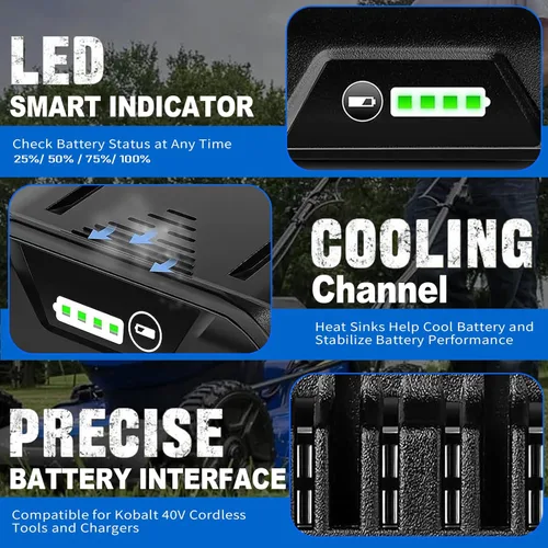 Miniatura 4 de JYJZPB Actualización 6000mAh de alta capacidad 40V reemplazo para batería Kobalt 40V KB440-03 KB2540C-06 KB640-03 KB240-06 adecuado