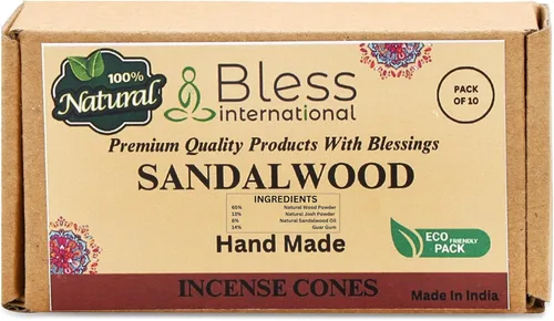 Miniatura 13 de Bless International Conos de incienso 100% naturales de lavanda hechos a mano, sumergidos a mano, libres de químicos orgánicos para purificación