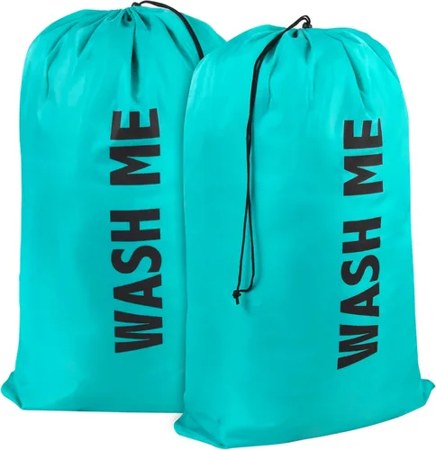 Miniatura 10 de Bolsas de lavandería lavables con cordón, paquete de 2 unidades, extra grandes, resistentes, para dormitorio universitario, ropa sucia, bolsa