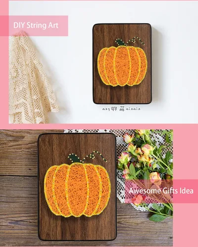 Miniatura 6 de BAZIMA - Kit de arte de cuerda para principiantes, kit de manualidades de calabaza, regalo único, kit de manualidades para vacaciones