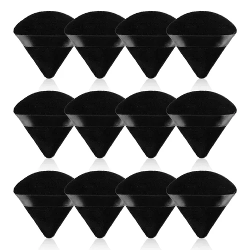 Sibba 12 piezas triangulares de polvo cosmético para cara, esponja, base de maquillaje para rostro, polvo suelto, herramienta de maquillaje en seco