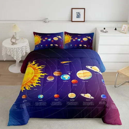 Miniatura 39 de jejeloiu Juego de ropa de cama Queen y King, juego de edredón de panal para niños, niñas, adolescentes, decoración de habitación, edredón Multi 07