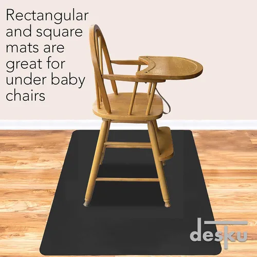 Miniatura 9 de Tapete para silla de escritorio de oficina, tapete de PVC para protección de suelos duros, negro, 36 x 48 pulgadas, fabricado en los Estados Unidos