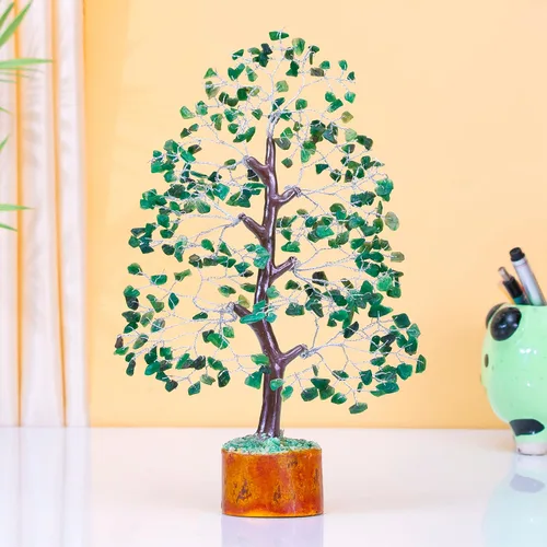 Miniatura 5 de Crocon Árbol de Gemas de Aventurina Verde Figura Feng Shui Bonsái de Dinero Equilibrio de Chakras Buena Suerte Reiki Cristales Curativos Decoración