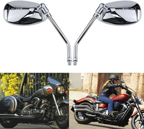 Miniatura 7 de Espejos laterales retrovisores para manillar de motocicleta, 0.394 in para Honda Sports Bike Cruiser Chopper Dirt Bike Scooter