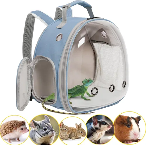 Miniatura 24 de Portador de viaje para dragón barbudo, jaula para lagartos, bolsa para animales pequeños para erizos, ratas, loros, pájaros, conejillos de indias
