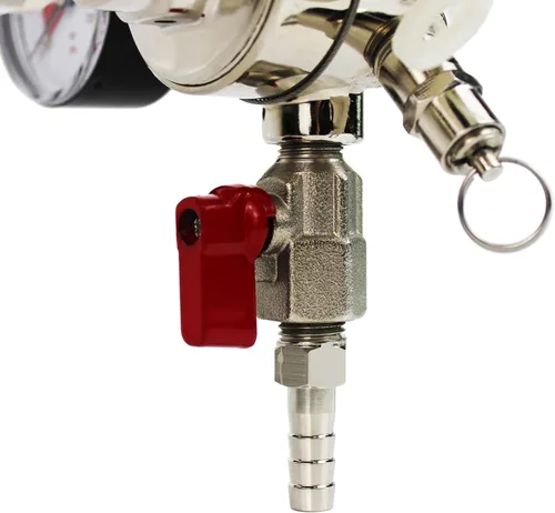 Miniatura 9 de HFS (R) Regulador de CO2 de doble calibre de alta resistencia, cromado, ajuste de flujo sin herramientas, presión ajustable de 0-60 PSI, seguridad