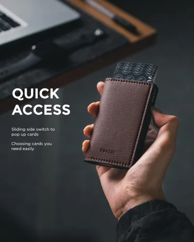 Miniatura 2 de VULKIT Tarjetero minimalista con tarjetero y protección RFID con capacidad para hasta 10 tarjetas