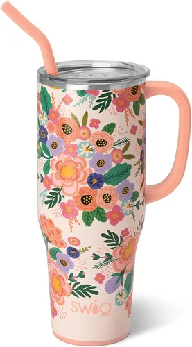 Miniatura 23 de Swig Life - Taza Mega de 40 onzas, Taza de 40 oz con asa y pajita, apta para portavasos, apta para lavavajillas, taza aislante extra grande