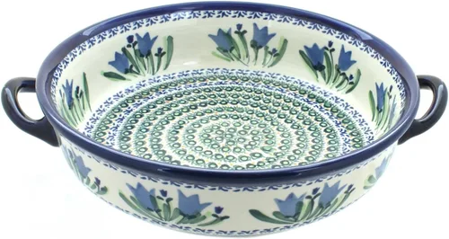 Miniatura 4 de Blue Rose - Cacerola redonda de sauce azul con asas, 10.25 pulgadas de diámetro, única, apta para lavavajillas y duradera