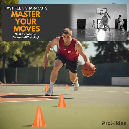 Miniatura 5 de Conos de fútbol de 7 pulgadas (12 piezas) para entrenar a niños con bolsa de malla, pequeños conos de tráfico para entrenamiento deportivo, conos