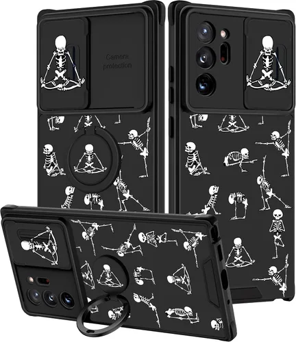 Miniatura 147 de Funda 2 en 1 para Samsung Galaxy Note 10 Plus con diseño de calavera para teléfono con diseño de esqueleto para yoga, fantasma, horror, con cubierta
