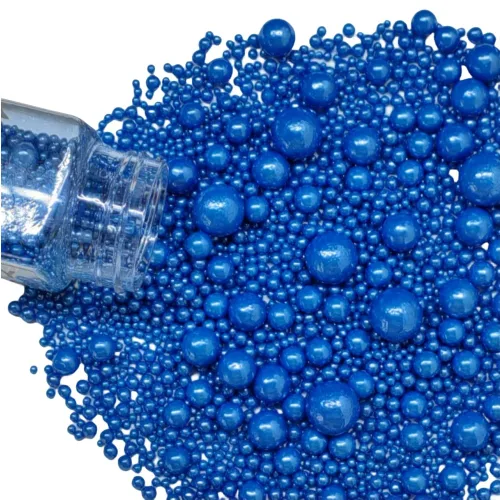 Miniatura 2 de Gránulos comestibles de azúcar de perlas azul real, dulces de tamaño mezclado para hornear, decoraciones comestibles para pasteles, coberturas