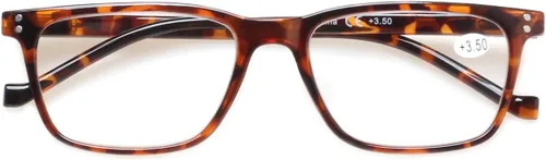 Miniatura 5 de JOSCHOO Paquete de 5 lentes de lectura para hombres y mujeres, bisagras de resorte, anteojos cómodos para leer (3 negros 2 tortuga, 0.5)