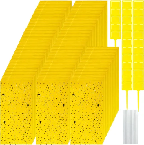 Miniatura 9 de Qualirey 200 trampas adhesivas amarillas de 7.87 x 9.84 pulgadas para mosquitos de plantas, trampas adhesivas de doble cara para moscas de la fruta