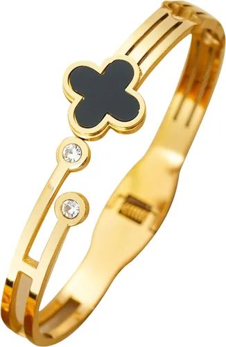 Miniatura 14 de Colección de Pulseras Brazalete de Acero Inoxidable 316L Chapado en Oro de 18K - 12 Diseños Únicos + Cadena de Acero de Titanio con Acento