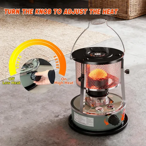 Miniatura 3 de Calentador de queroseno, calentadores de queroseno para uso en interiores, estufa portátil no eléctrica para campamento, al aire libre, hogar