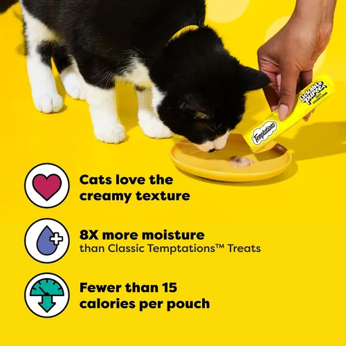 Miniatura 5 de Temptations Paquete variado de puré cremoso de golosinas para gatos lamibles, tubos de 0.42 onzas, 48