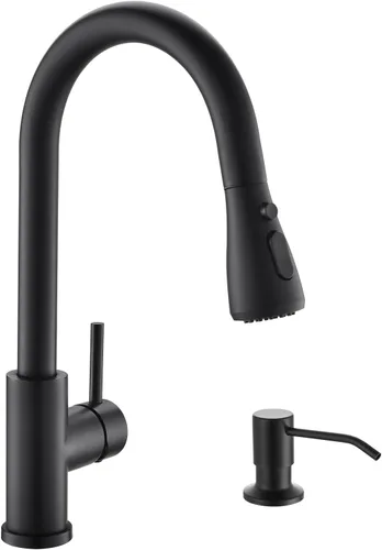 Miniatura 12 de Kicimpro Grifo de cocina sin contacto con pulverizador desplegable de níquel cepillado, grifo de cocina sin contacto con sensor de movimiento