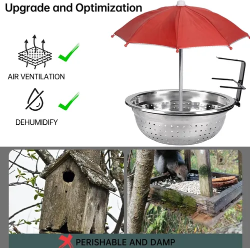 Miniatura 3 de Comederos de ardillas removibles para exterior - Comedero de ardillas de metal para alimentar maíz, regalos para ardillas - Fácil de instalar El