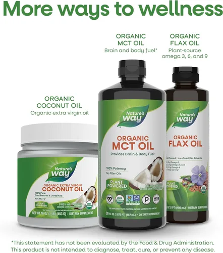 Miniatura 8 de Nature's Way Aceite MCT orgánico, 30 onzas líquidas, combustible para el cerebro y el cuerpo de cocos*, ácido caprílico C8 y ácido cáprico C10